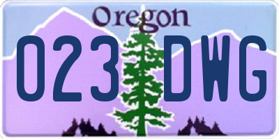 OR license plate 023DWG