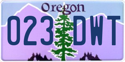 OR license plate 023DWT