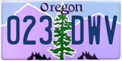 OR license plate 023DWV