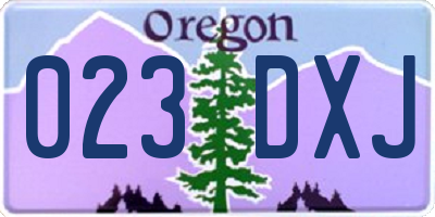 OR license plate 023DXJ