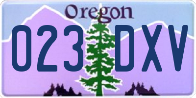 OR license plate 023DXV