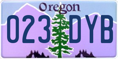 OR license plate 023DYB