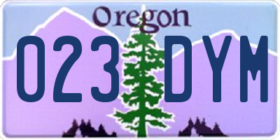 OR license plate 023DYM