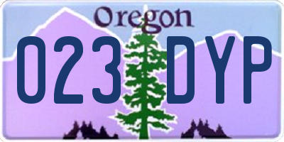 OR license plate 023DYP