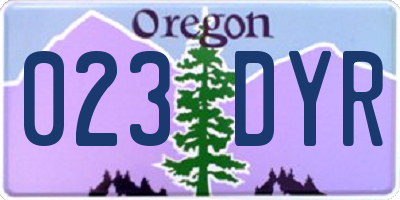 OR license plate 023DYR