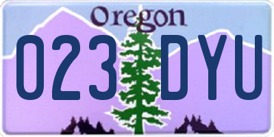 OR license plate 023DYU