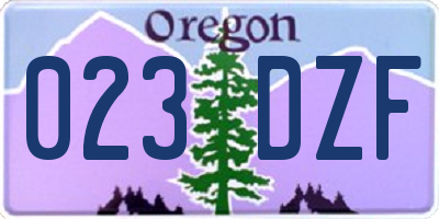 OR license plate 023DZF