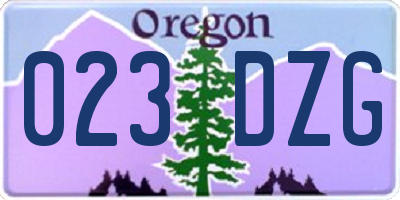 OR license plate 023DZG