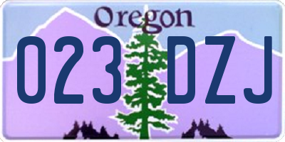 OR license plate 023DZJ