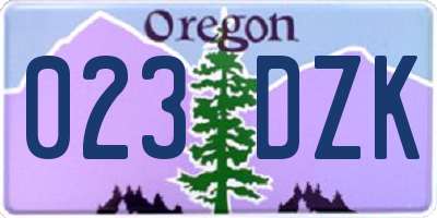 OR license plate 023DZK