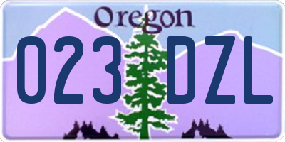OR license plate 023DZL