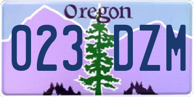 OR license plate 023DZM