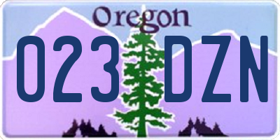 OR license plate 023DZN