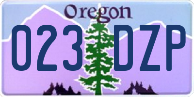 OR license plate 023DZP