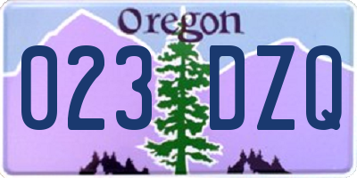OR license plate 023DZQ