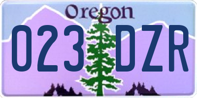 OR license plate 023DZR