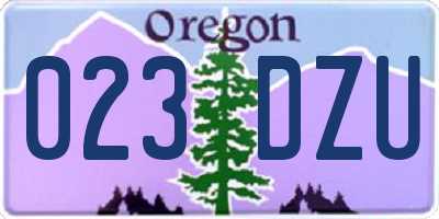 OR license plate 023DZU