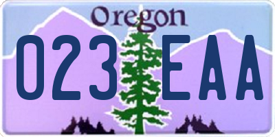 OR license plate 023EAA