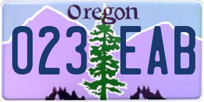 OR license plate 023EAB