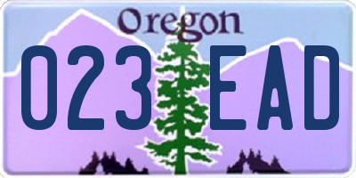 OR license plate 023EAD