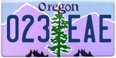 OR license plate 023EAE