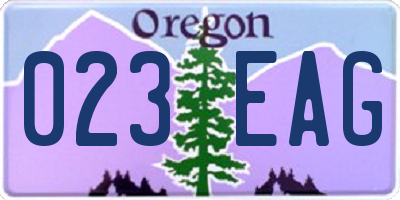 OR license plate 023EAG