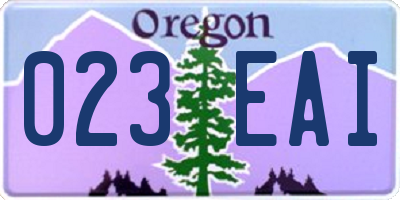 OR license plate 023EAI