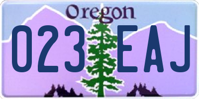 OR license plate 023EAJ