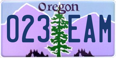 OR license plate 023EAM