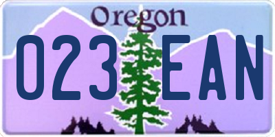 OR license plate 023EAN