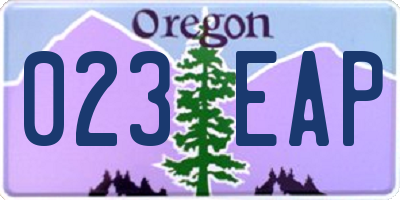 OR license plate 023EAP
