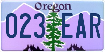 OR license plate 023EAR