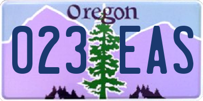 OR license plate 023EAS