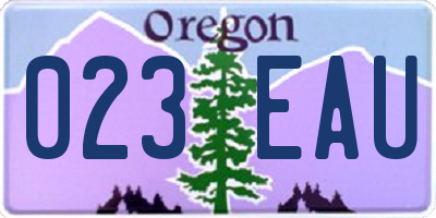 OR license plate 023EAU