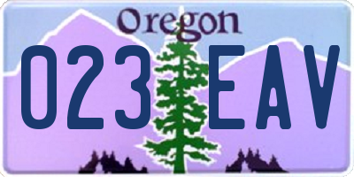 OR license plate 023EAV