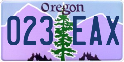 OR license plate 023EAX