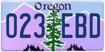 OR license plate 023EBD
