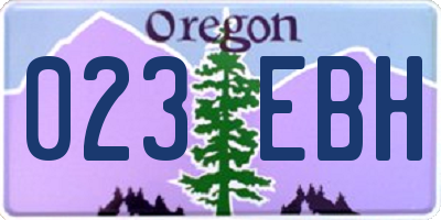 OR license plate 023EBH