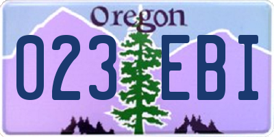 OR license plate 023EBI
