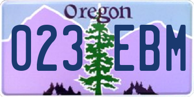 OR license plate 023EBM