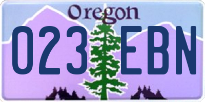 OR license plate 023EBN