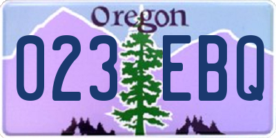 OR license plate 023EBQ