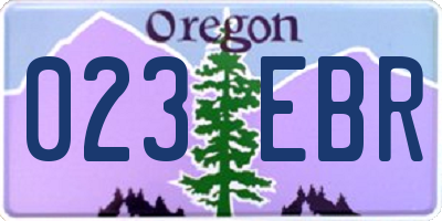 OR license plate 023EBR