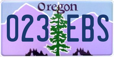 OR license plate 023EBS