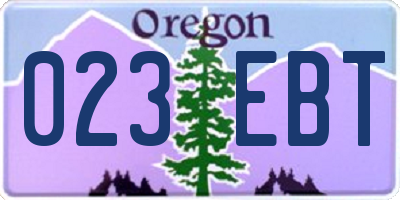 OR license plate 023EBT
