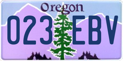 OR license plate 023EBV