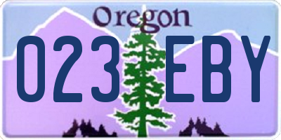 OR license plate 023EBY