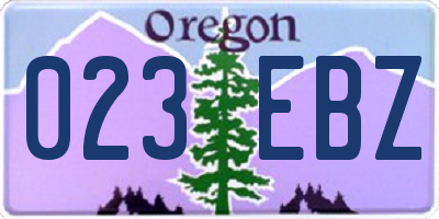 OR license plate 023EBZ