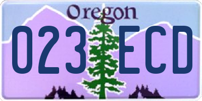OR license plate 023ECD