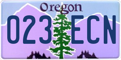 OR license plate 023ECN